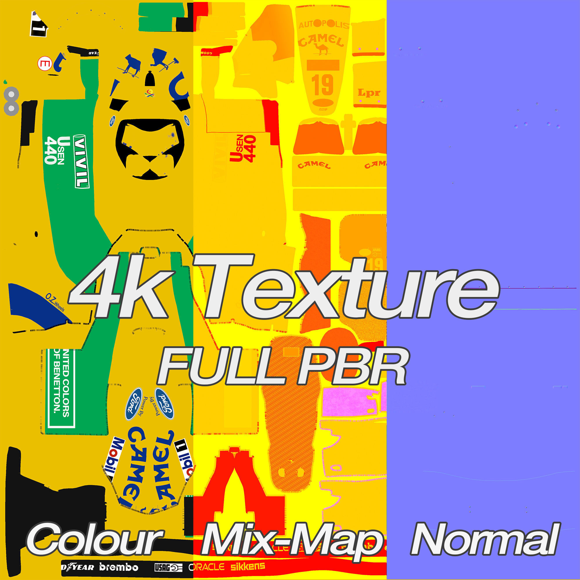 1992 Benetton B192 F1 Race Car Low-poly 3D model_24