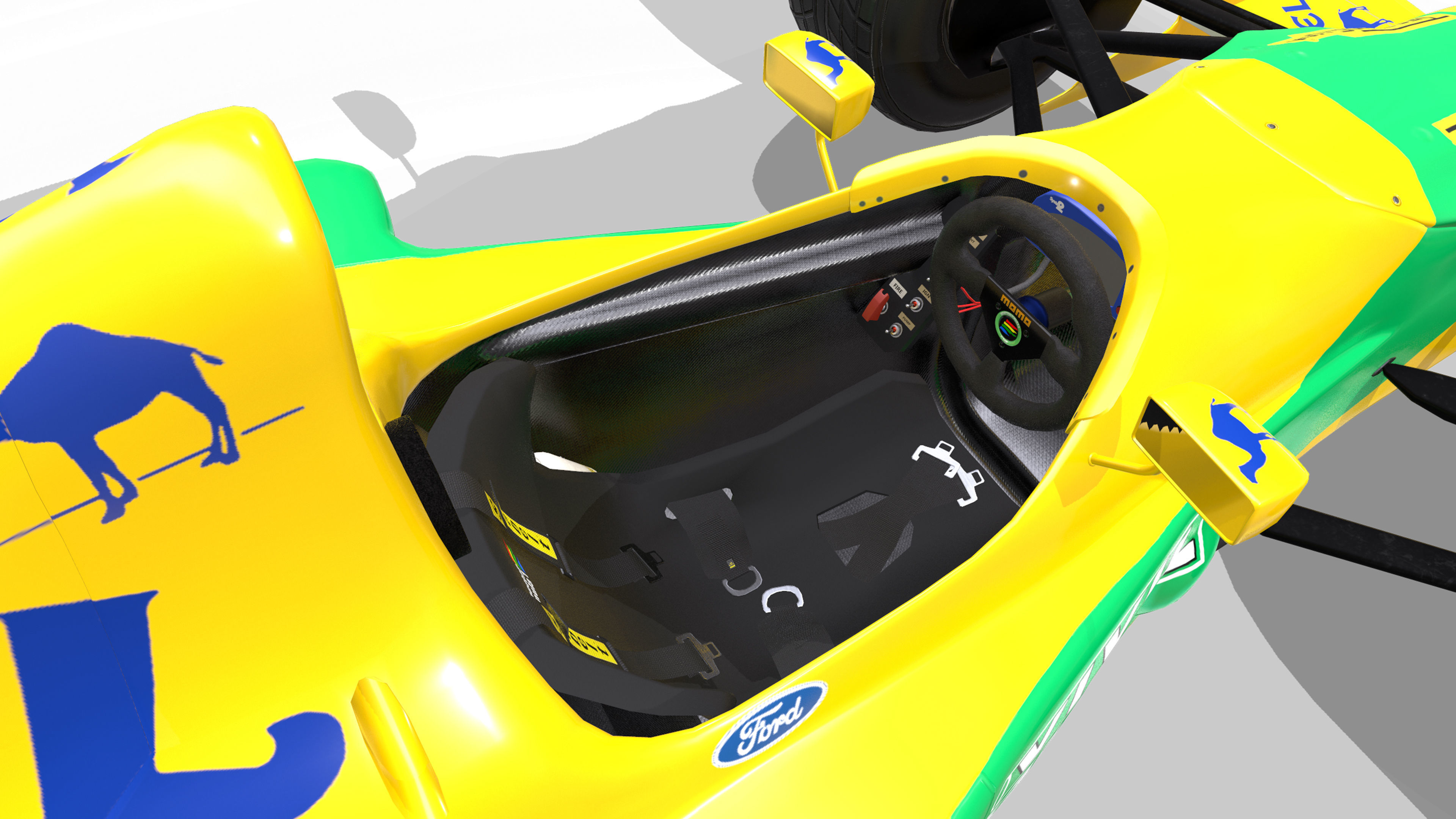 1992 Benetton B192 F1 Race Car Low-poly 3D model_10