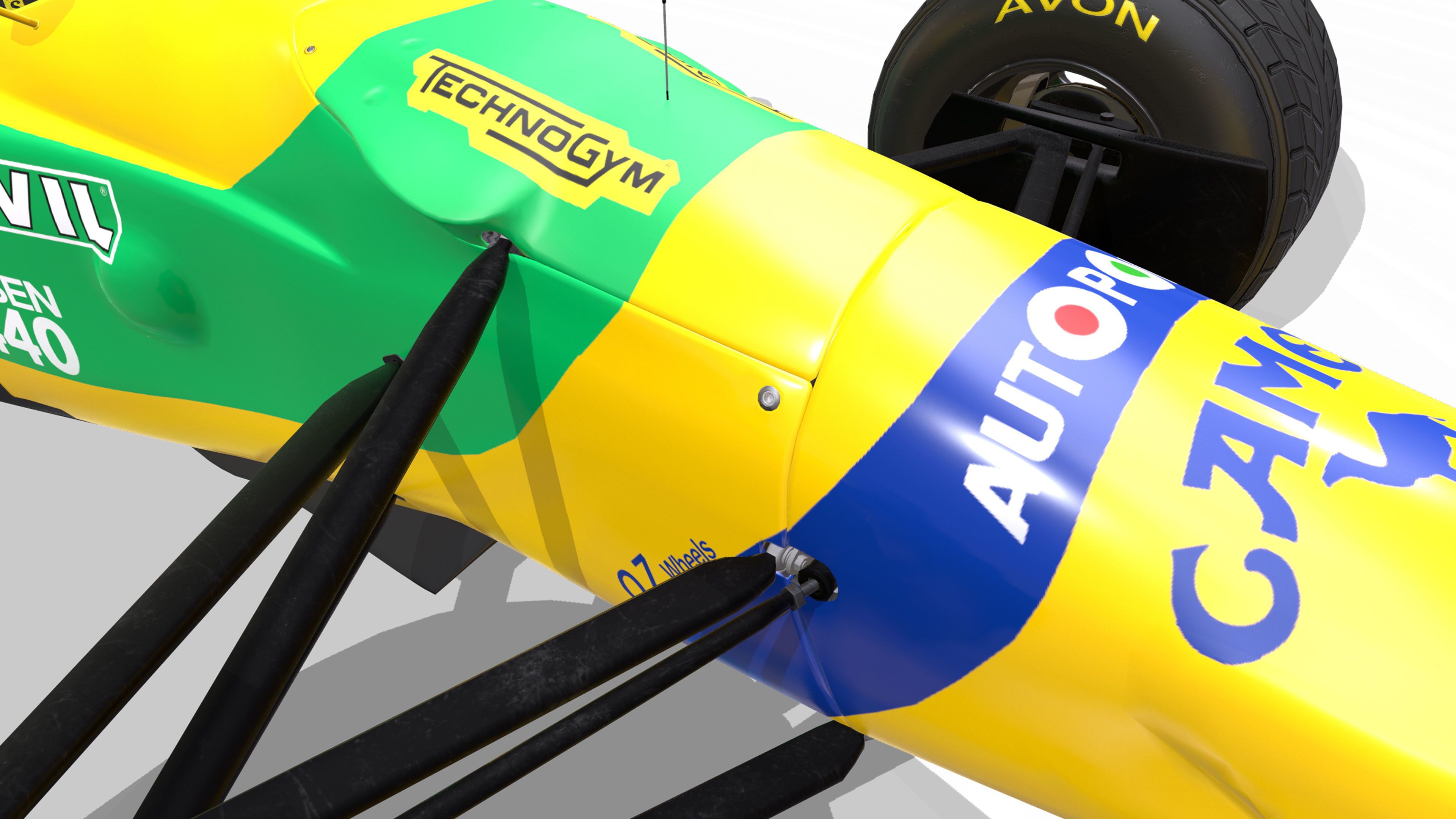 1992 Benetton B192 F1 Race Car Low-poly 3D model_7