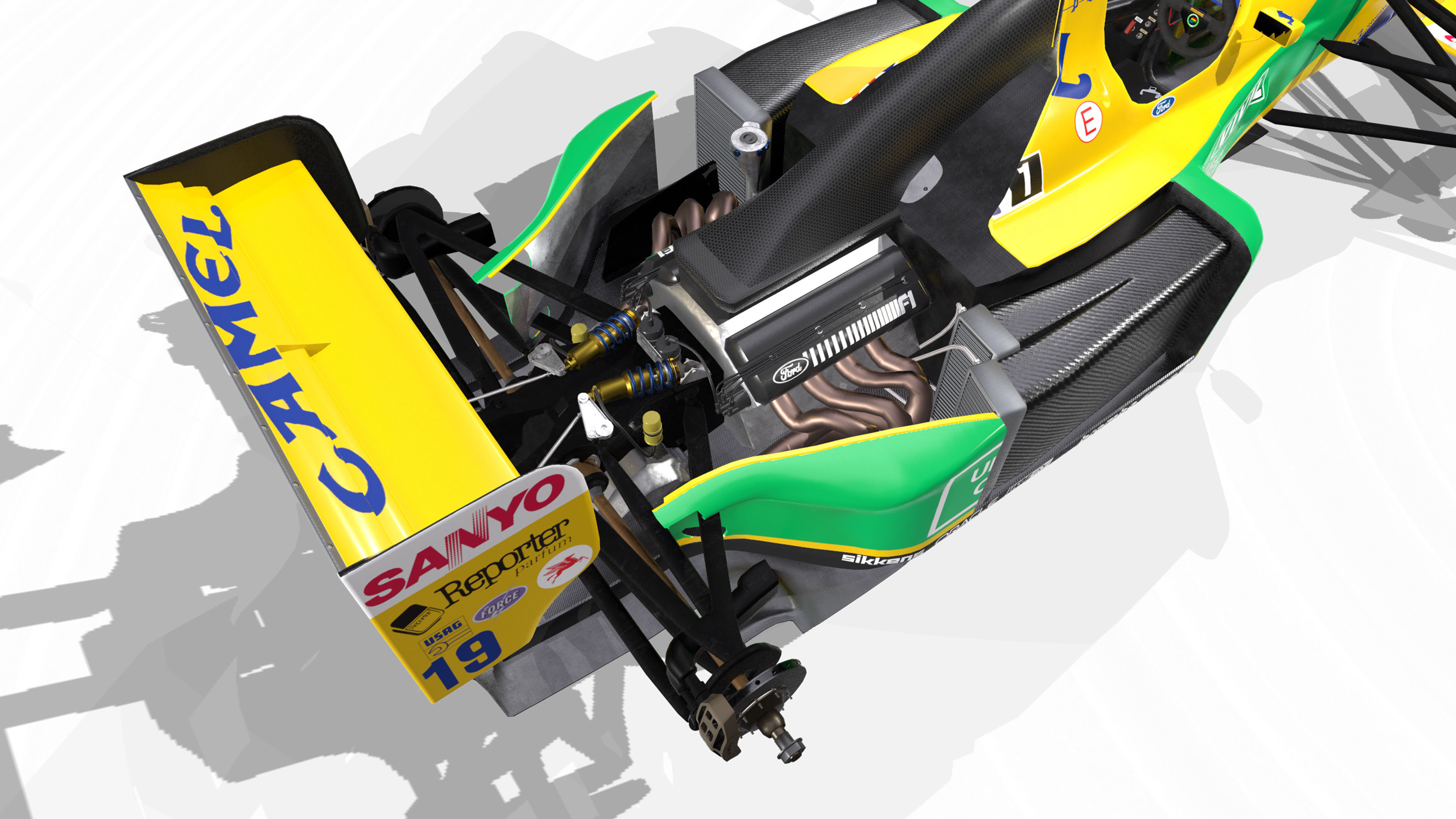 1992 Benetton B192 F1 Race Car Low-poly 3D model_4