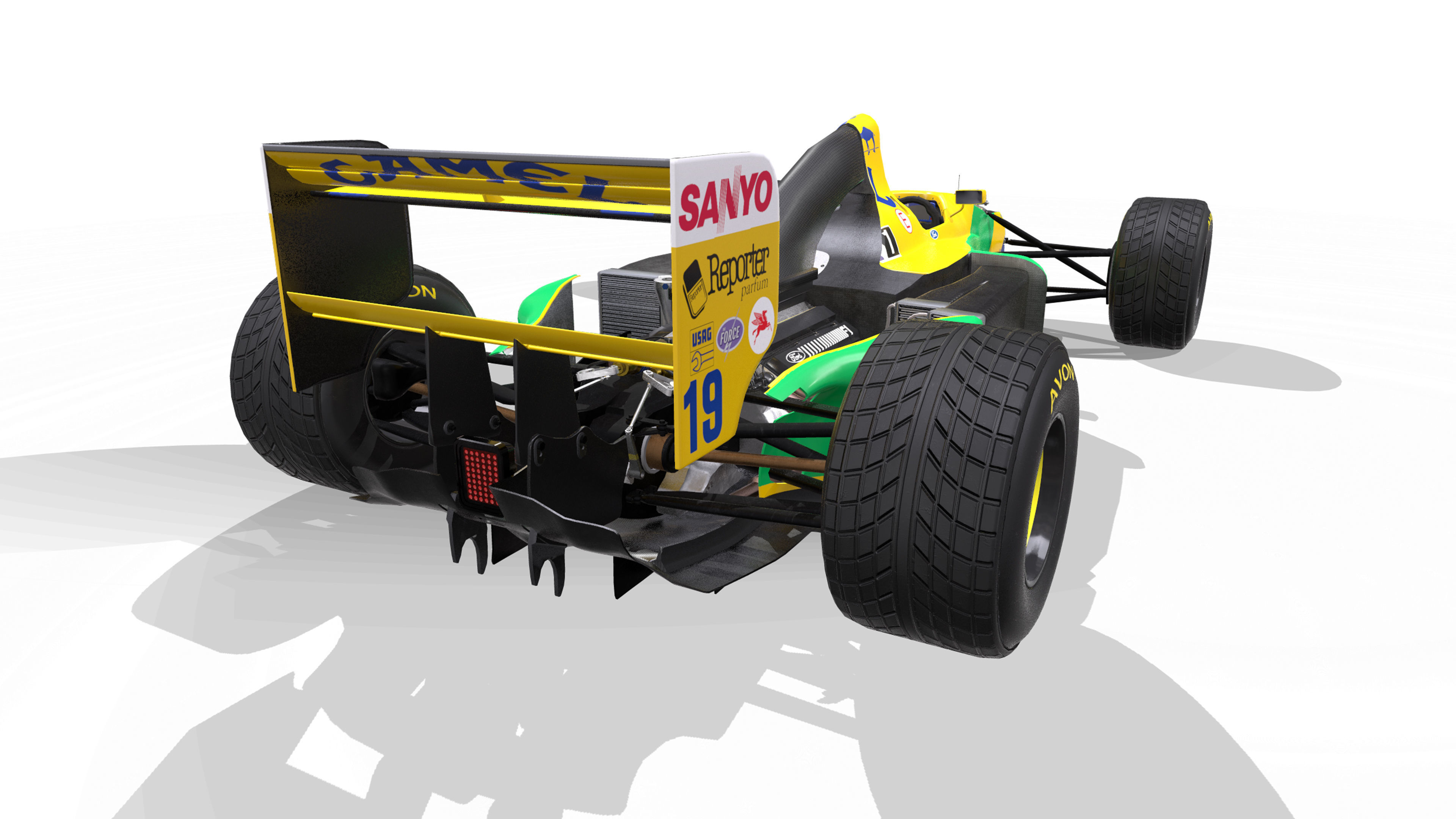 1992 Benetton B192 F1 Race Car Low-poly 3D model_14