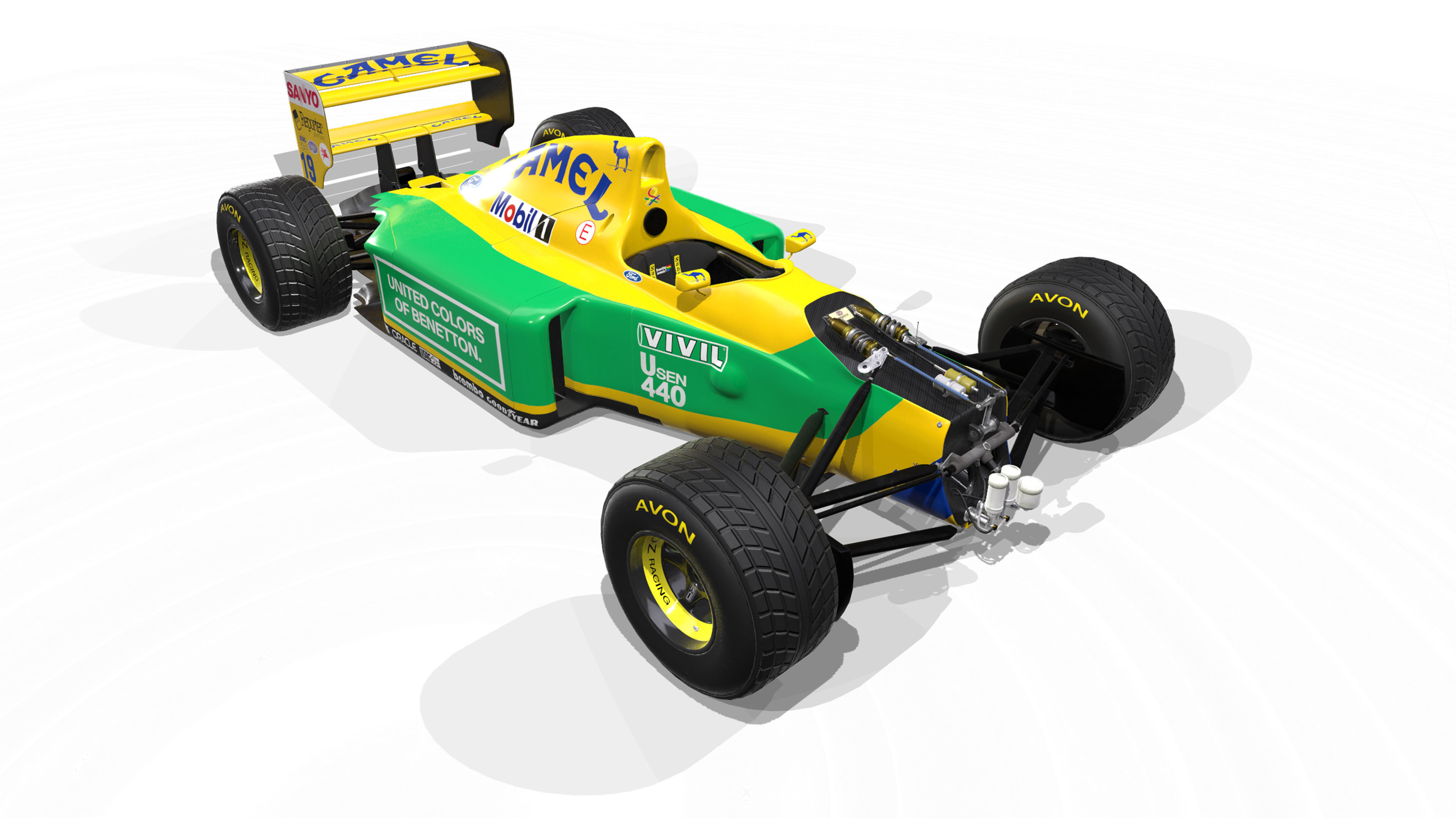 1992 Benetton B192 F1 Race Car Low-poly 3D model_6