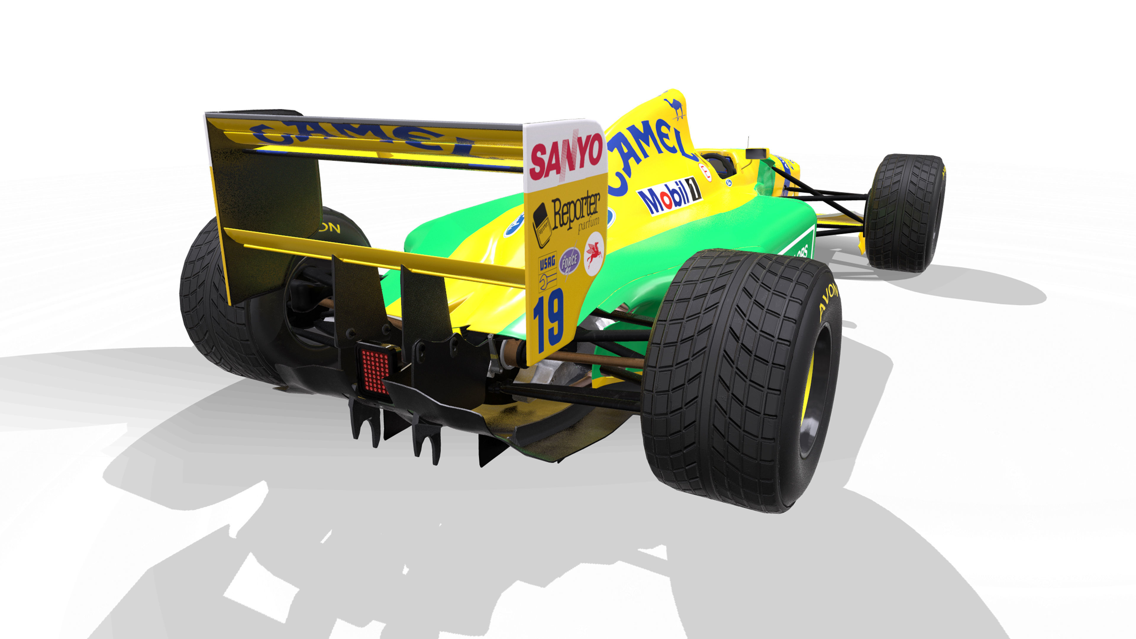 1992 Benetton B192 F1 Race Car Low-poly 3D model_13