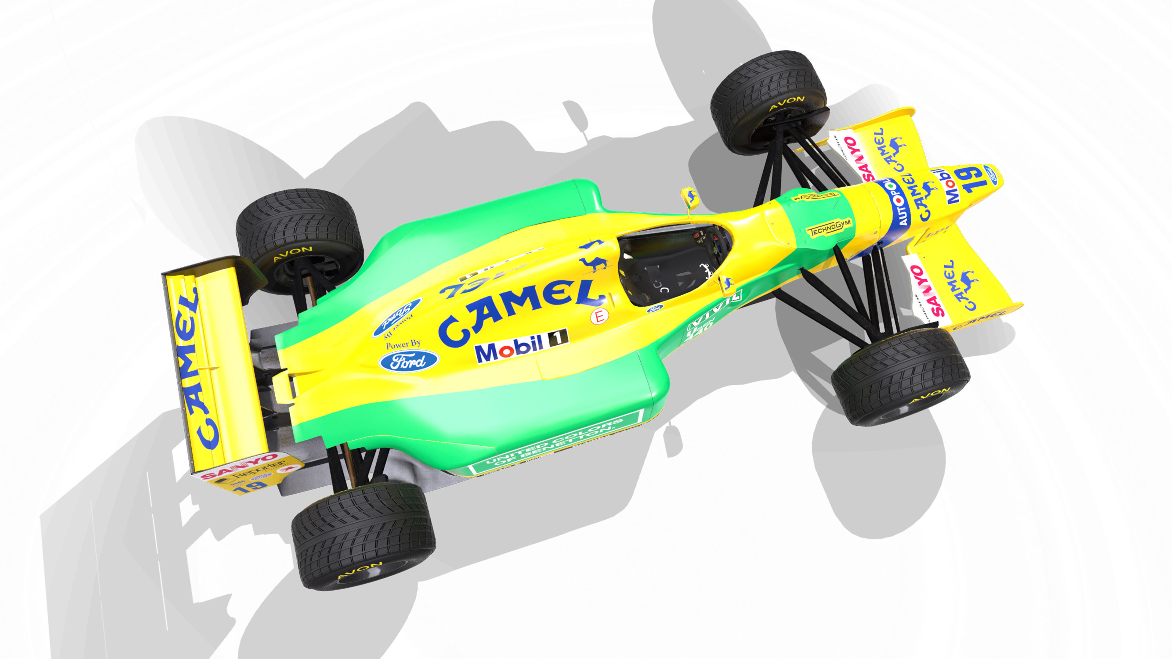 1992 Benetton B192 F1 Race Car Low-poly 3D model_11