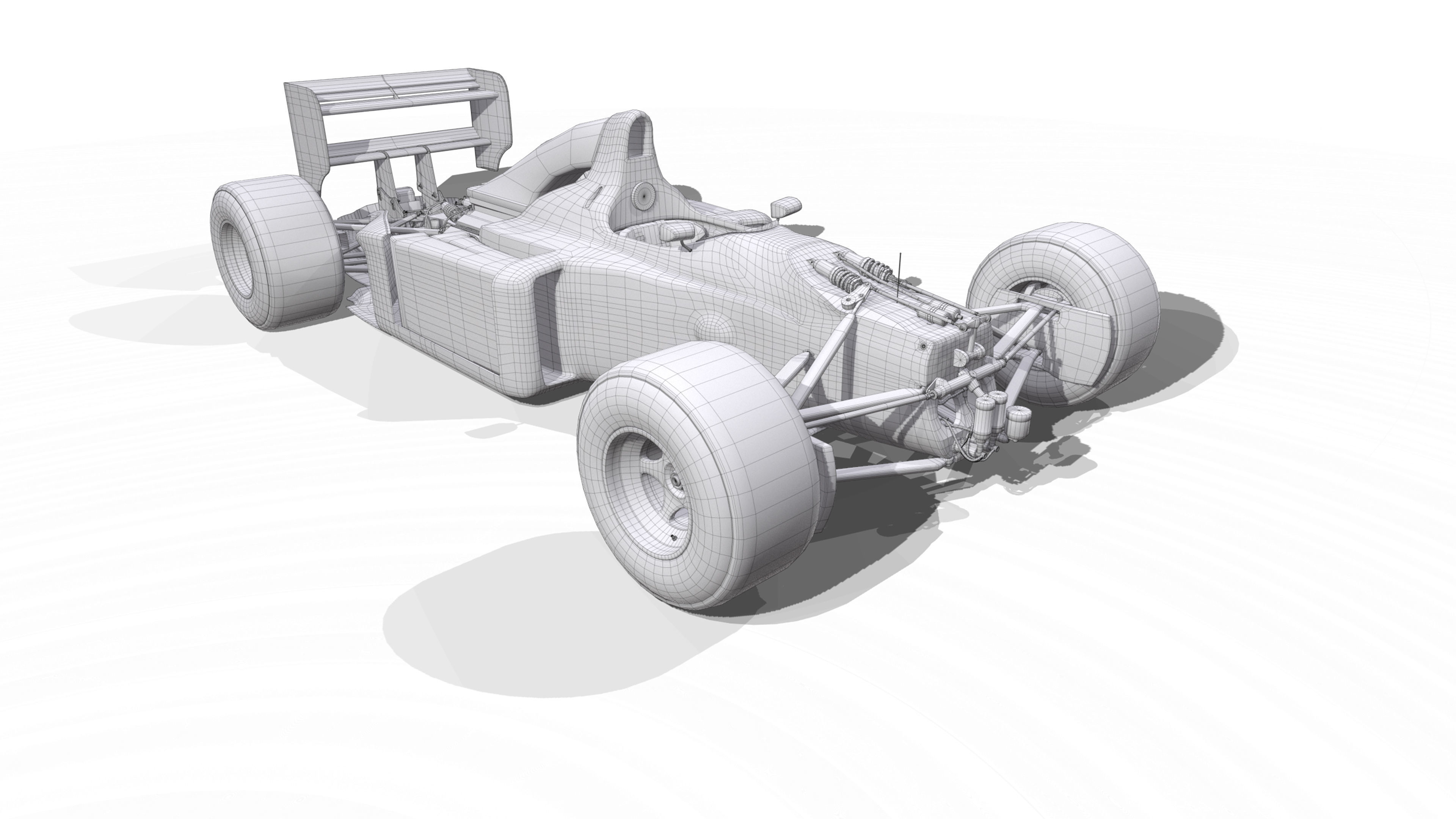 1992 Benetton B192 F1 Race Car Low-poly 3D model_22