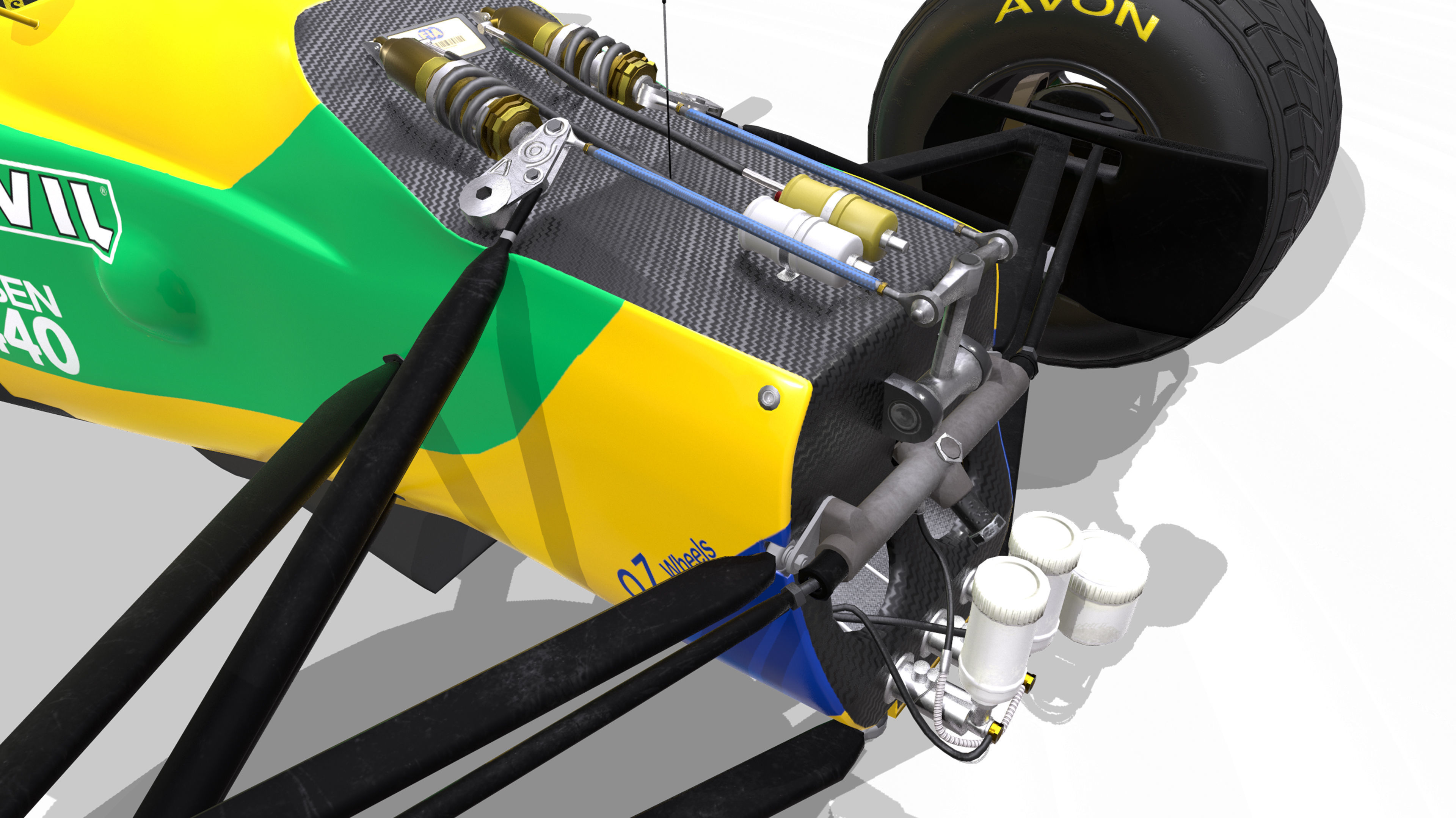 1992 Benetton B192 F1 Race Car Low-poly 3D model_9