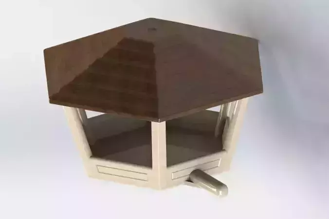 Birdhouse wooden bird feeder with roof