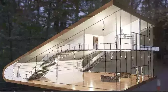 modern house architectual visualization  3D model