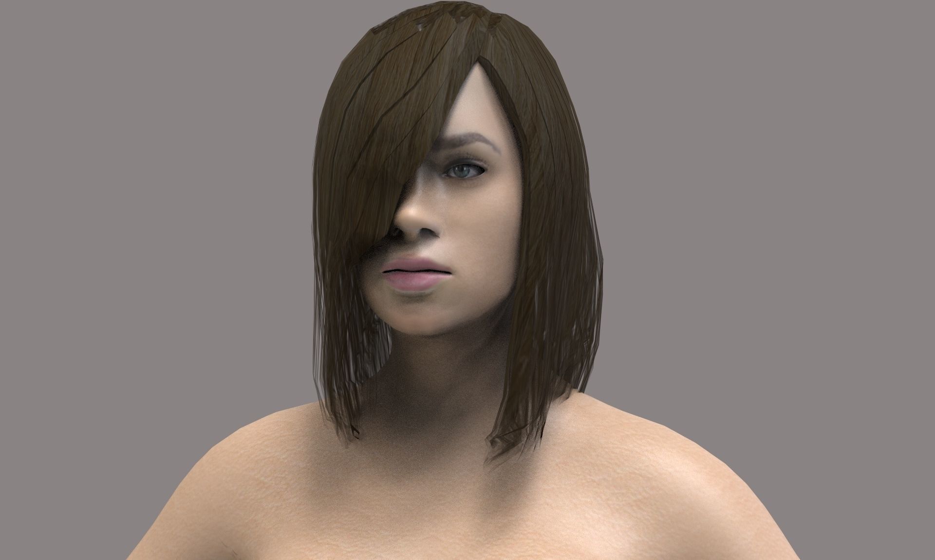 Warrior Girl Low-poly 3D model_4