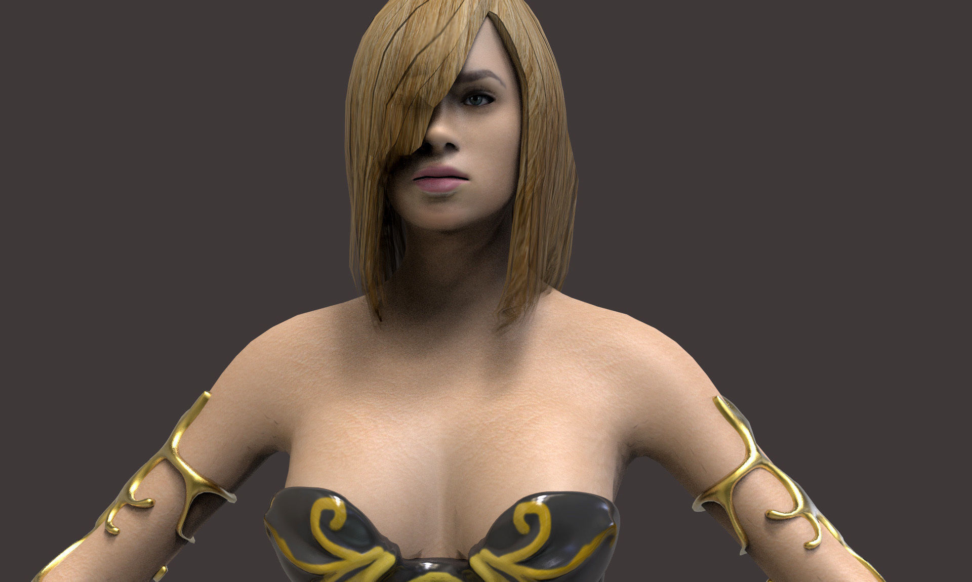 Warrior Girl Low-poly 3D model_2