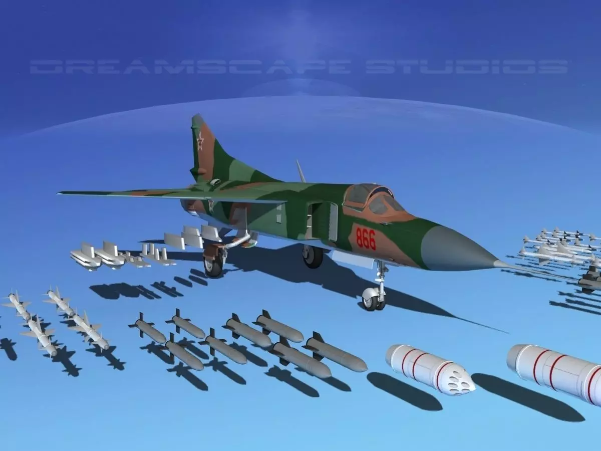 Mig-23 Fighter Bulgaria 3D model