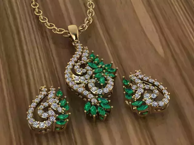 Gold Locket Set  Pendant Set 