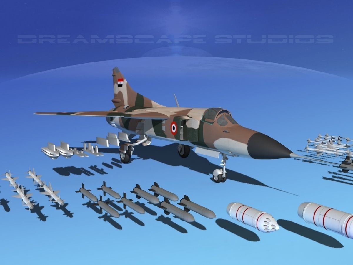 Mig 23 Flogger B Egypt 3D model_2