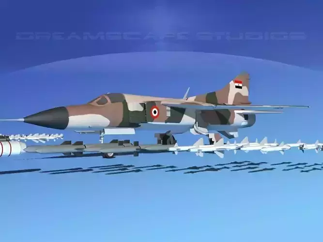 Mig 23 Flogger B Egypt 3D model Mig 23 Flogger B Egypt 3D model