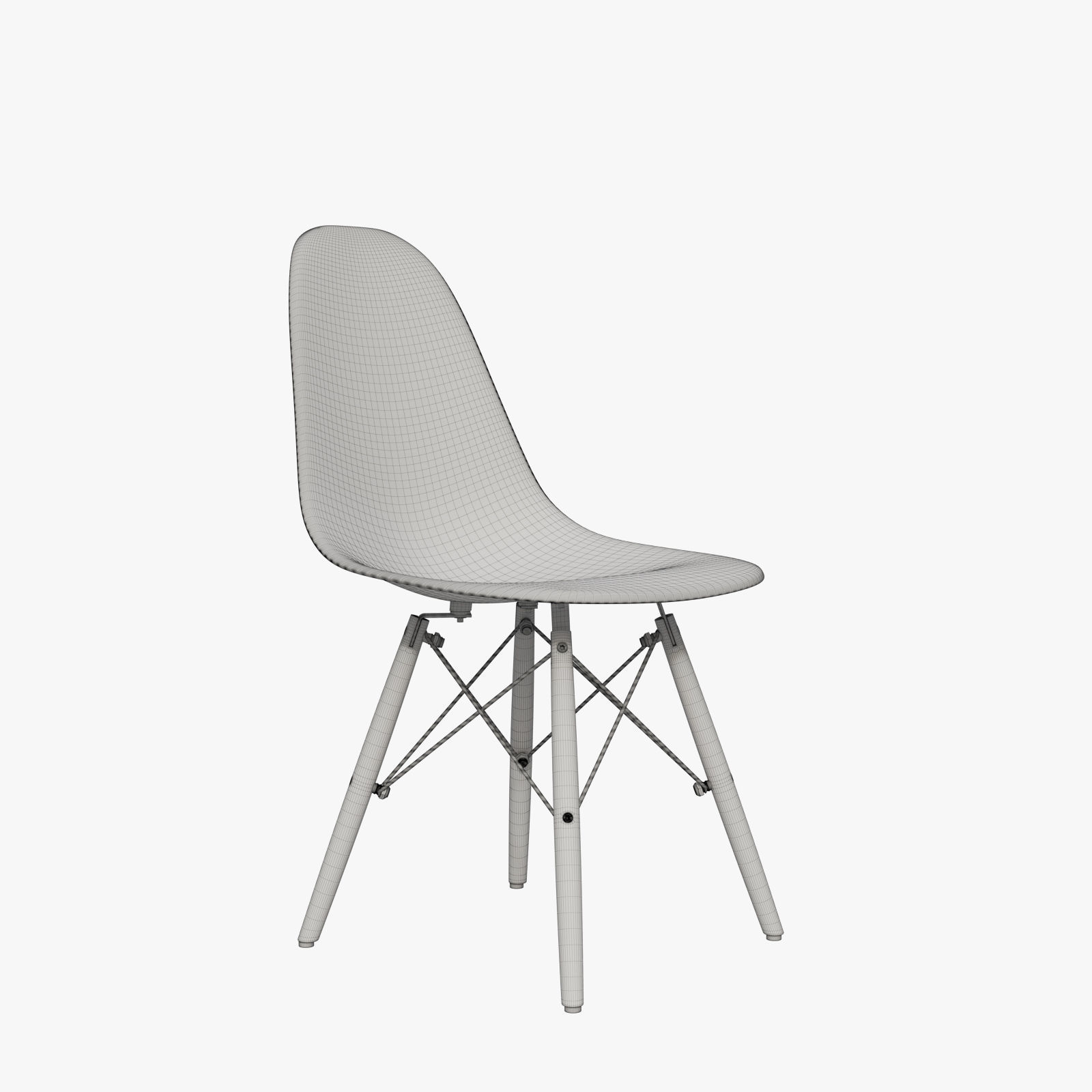 Eames Molded Plastic Side Chair Dowel Base 3D model_6