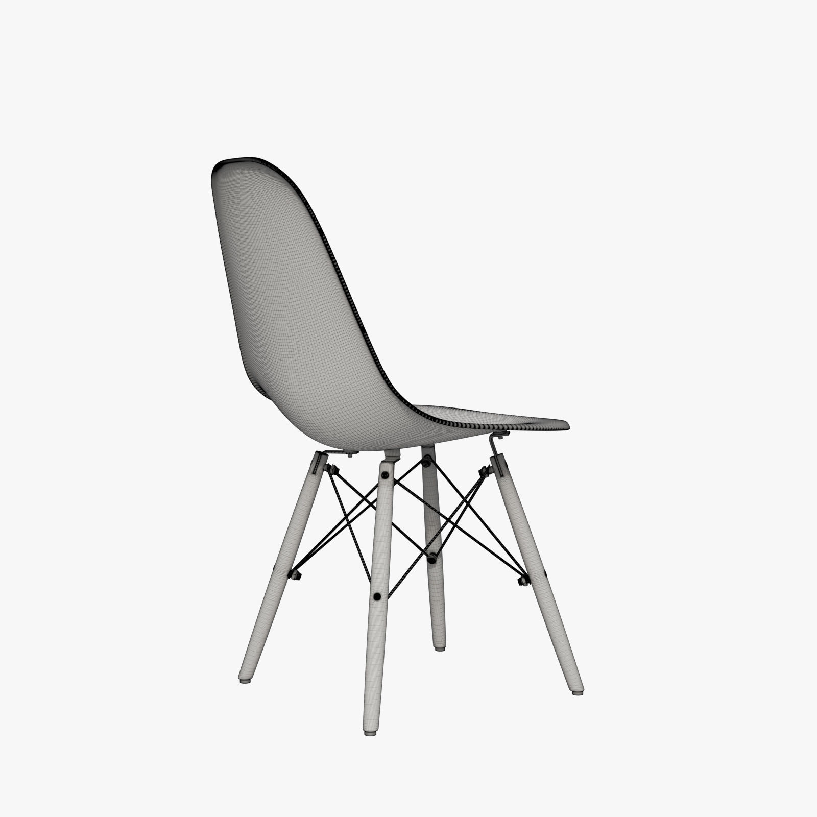 Eames Molded Plastic Side Chair Dowel Base 3D model_9