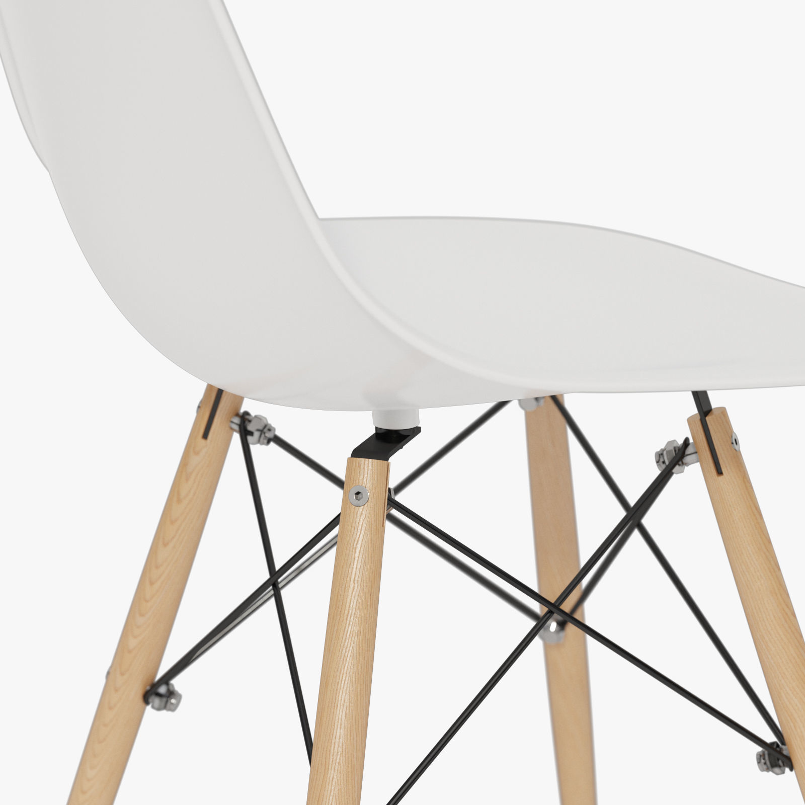 Eames Molded Plastic Side Chair Dowel Base 3D model_4