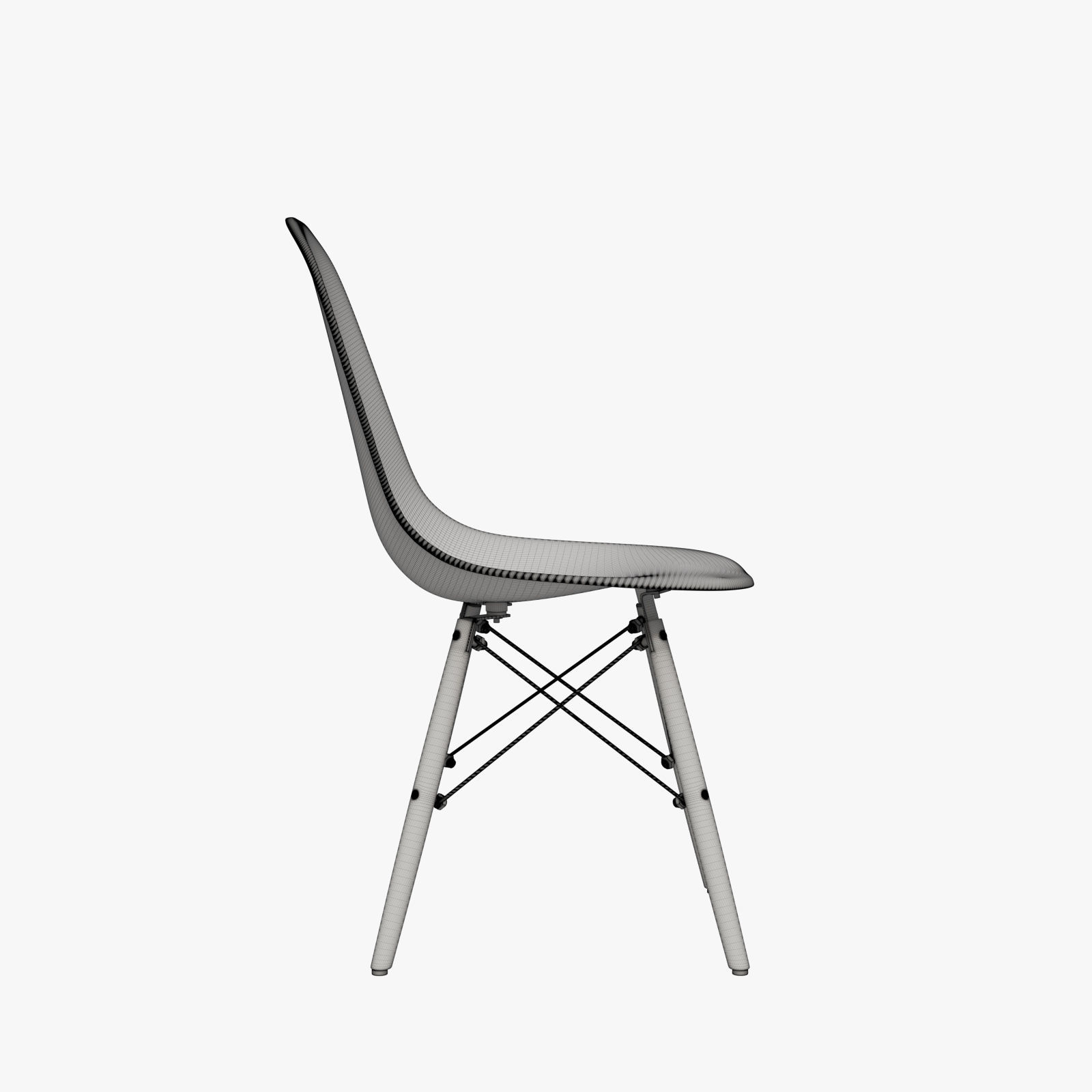 Eames Molded Plastic Side Chair Dowel Base 3D model_7