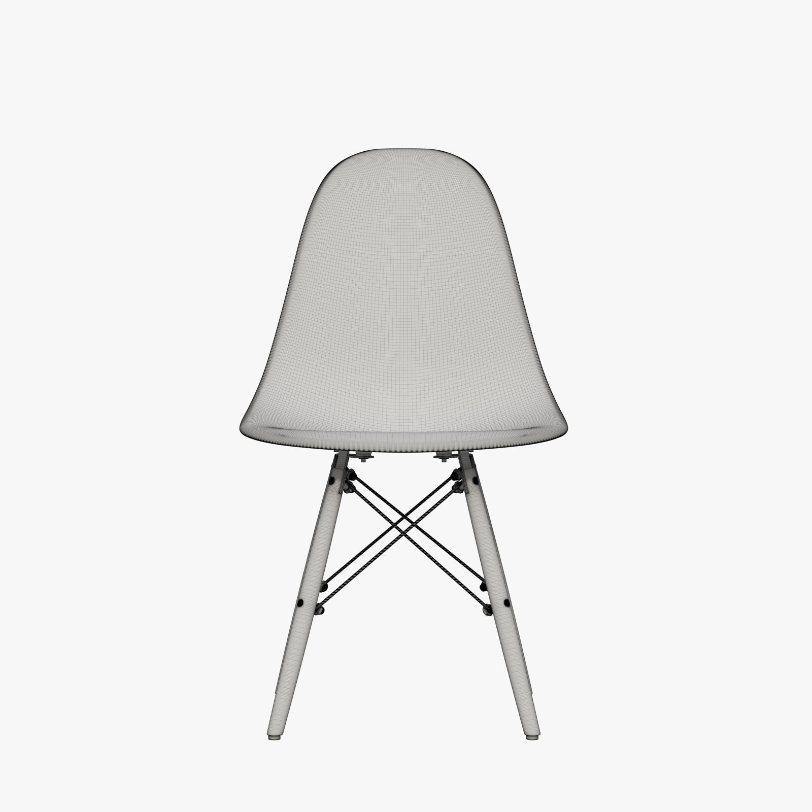 Eames Molded Plastic Side Chair Dowel Base 3D model_8