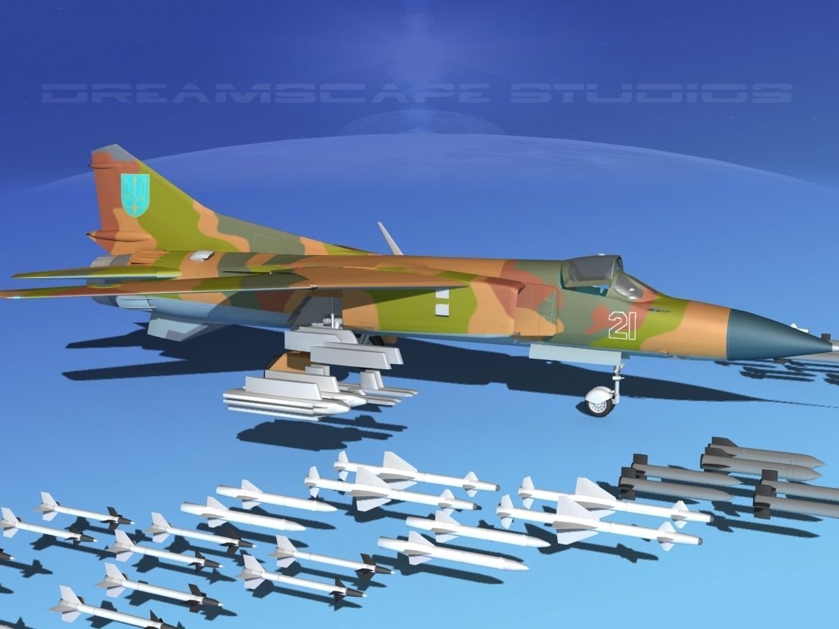 Mig-23 Fighter Ukraine 3D model_5