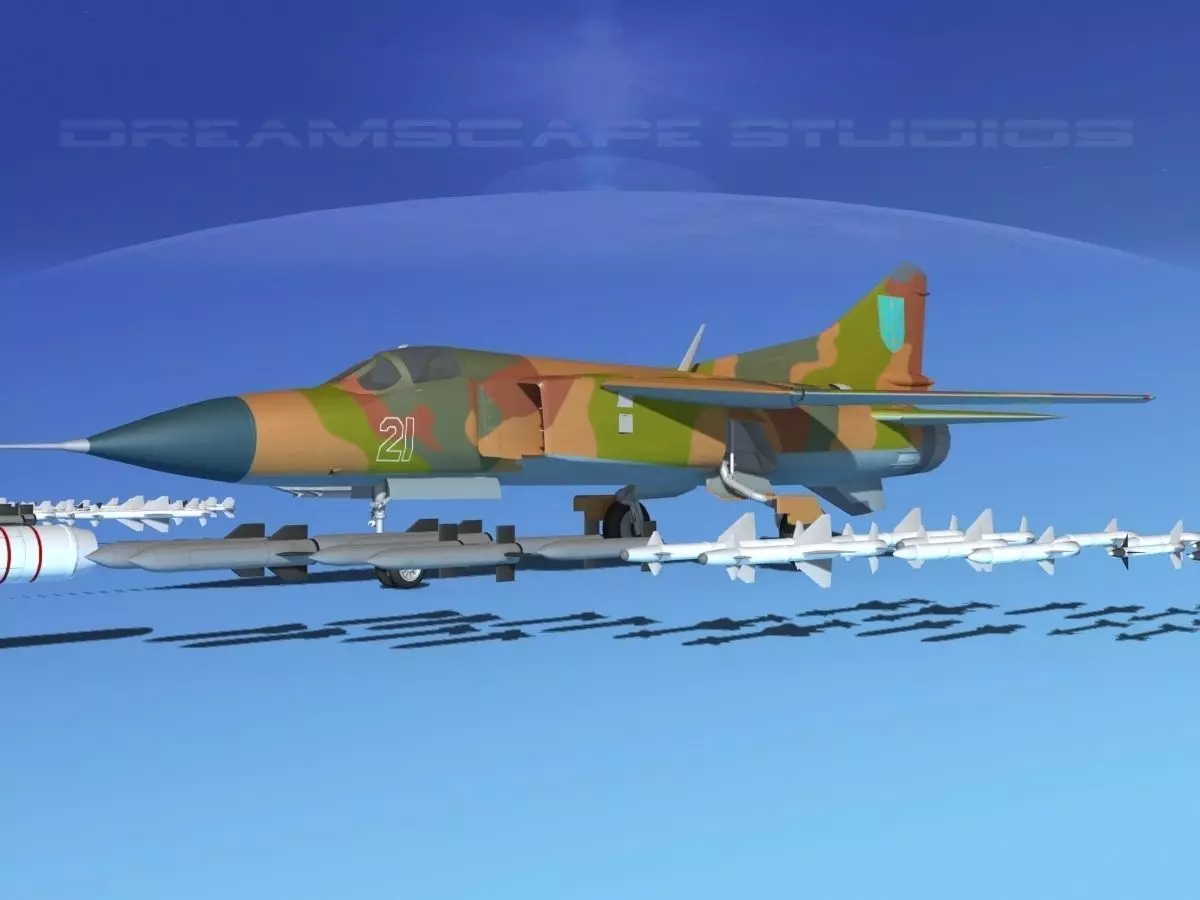 Mig-23 Fighter Ukraine 3D model_0