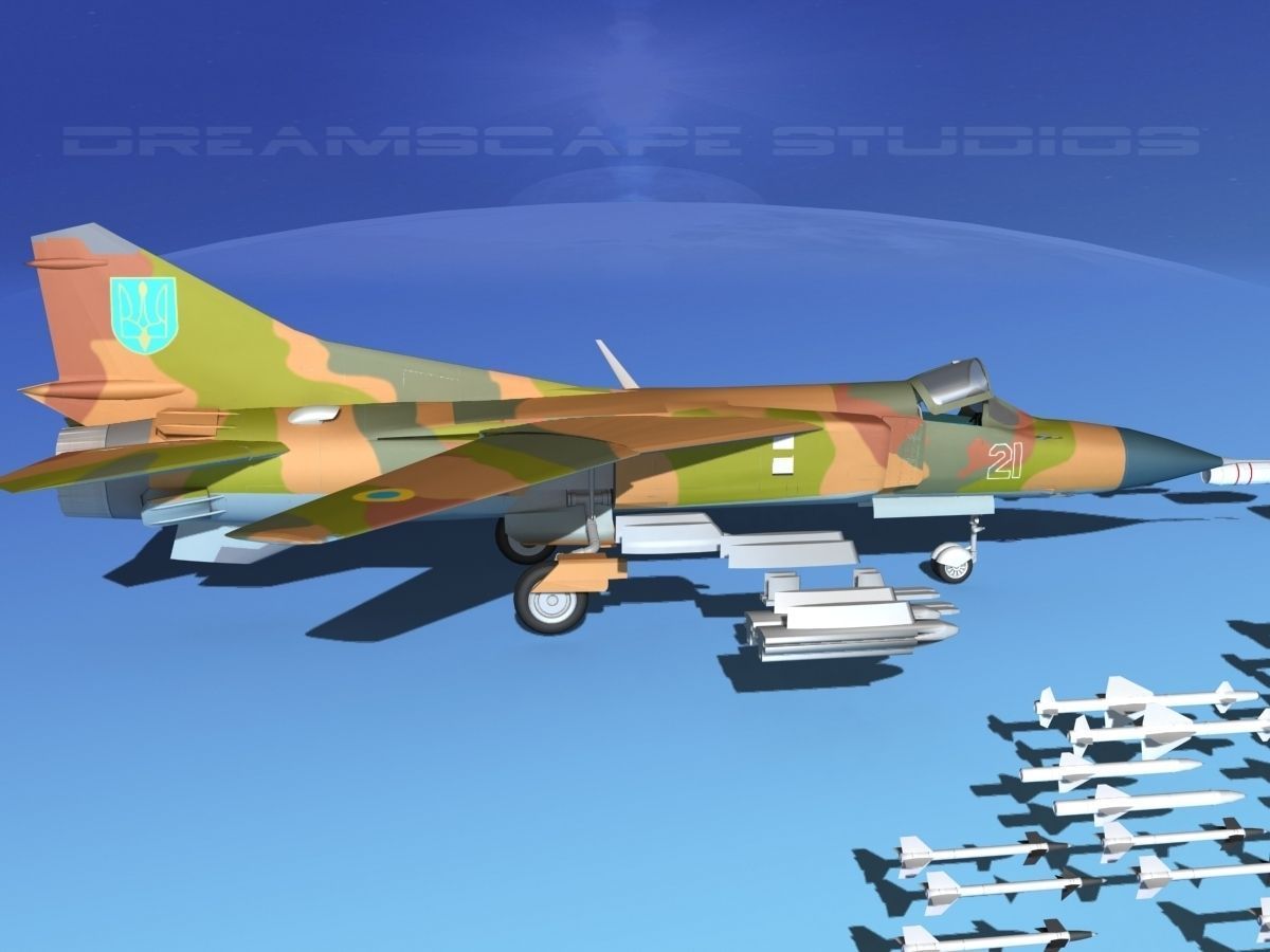 Mig-23 Fighter Ukraine 3D model_6