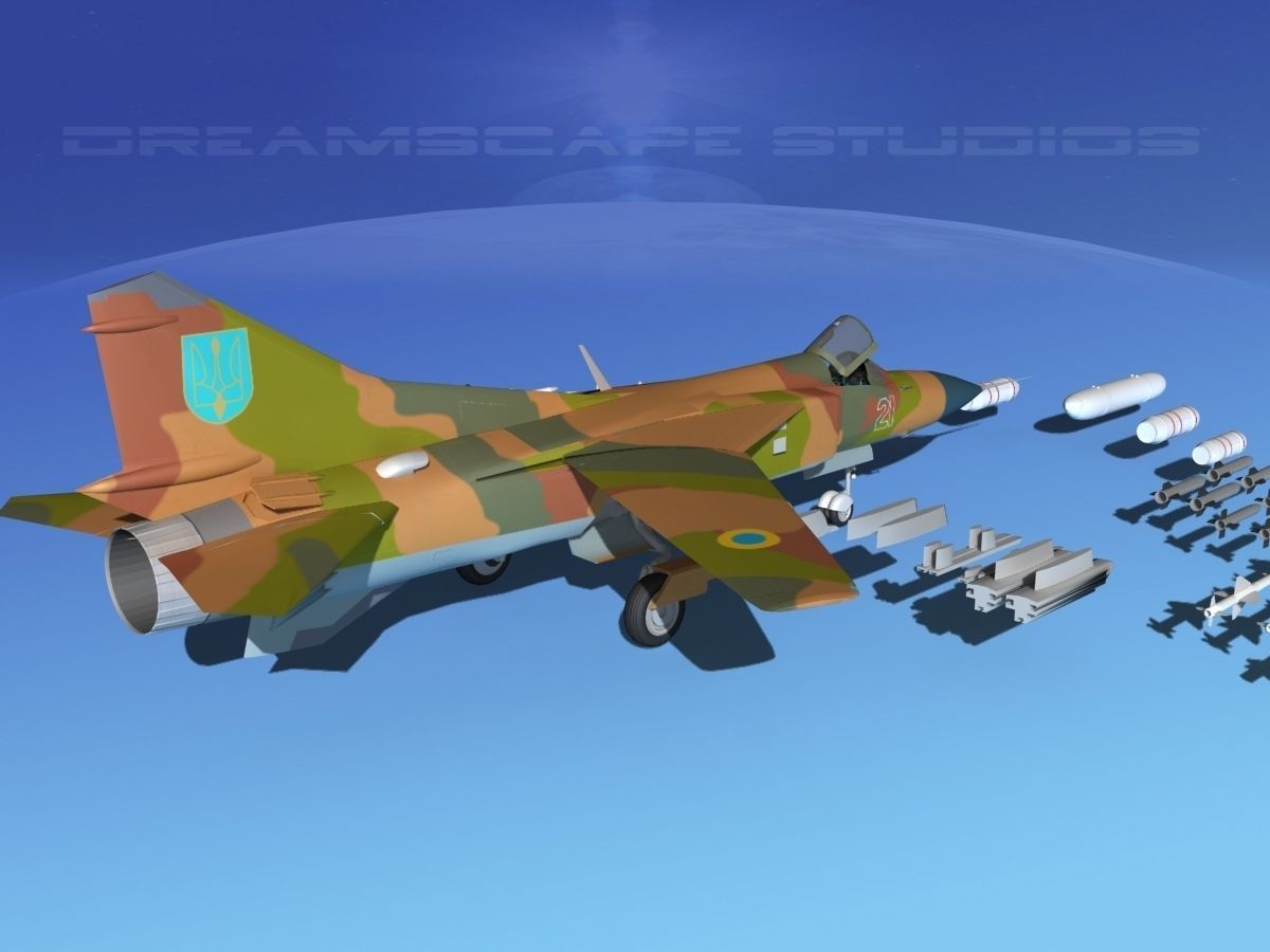 Mig-23 Fighter Ukraine 3D model_7