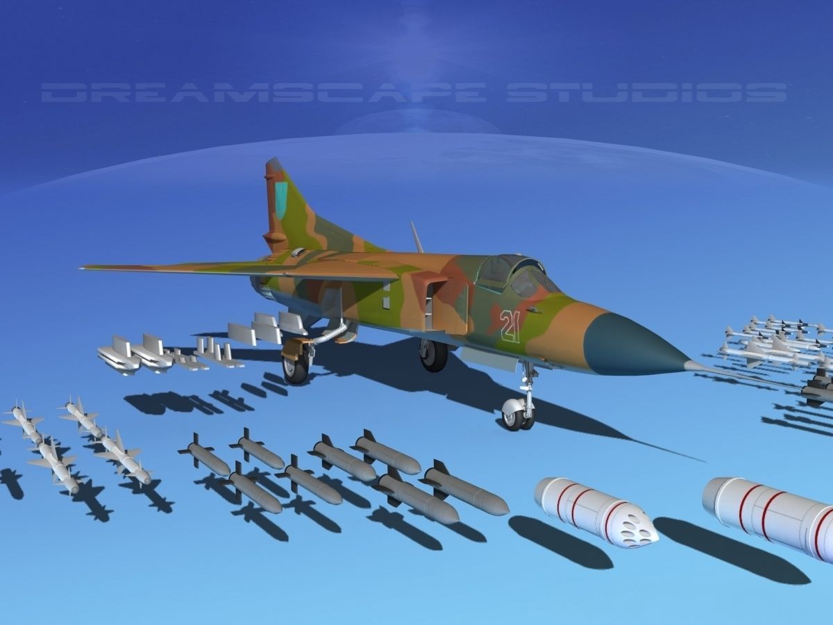 Mig-23 Fighter Ukraine 3D model_4