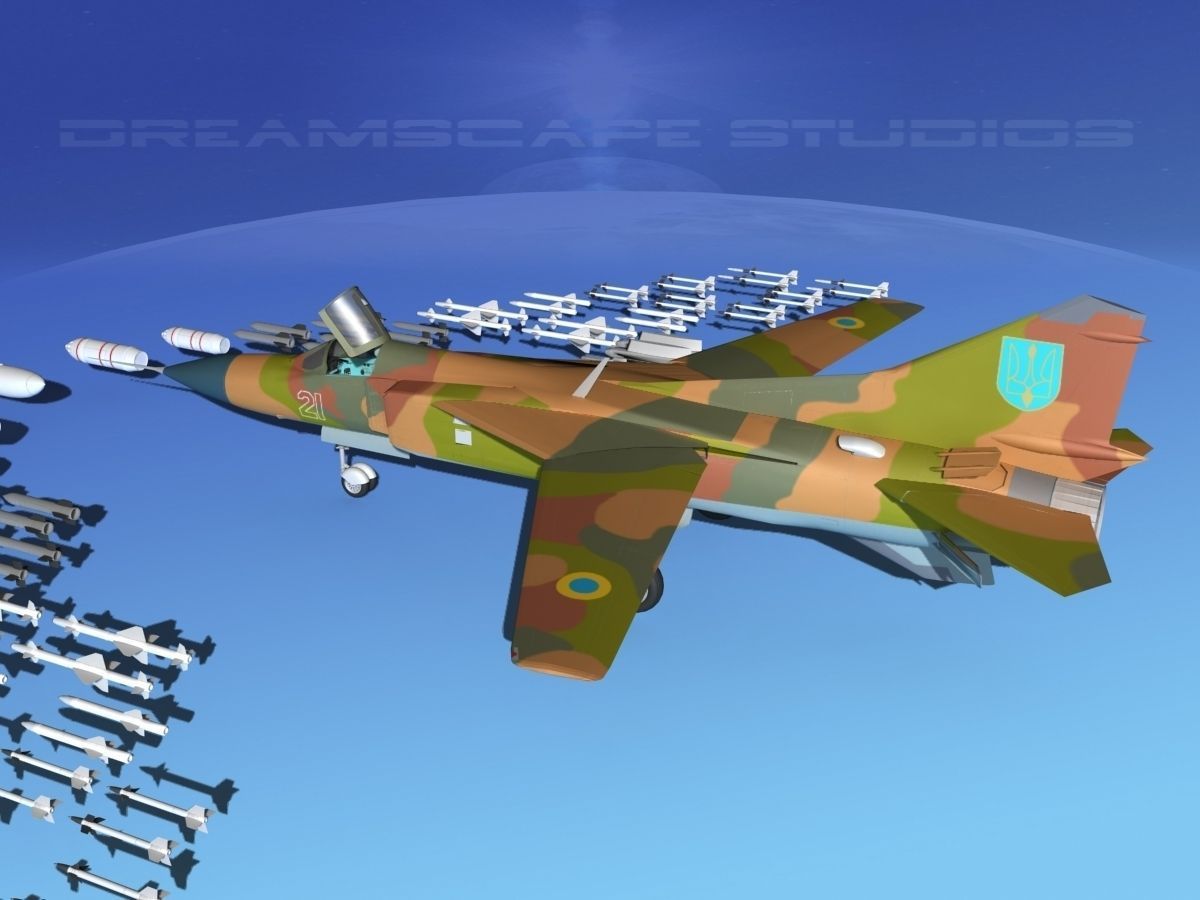 Mig-23 Fighter Ukraine 3D model_11