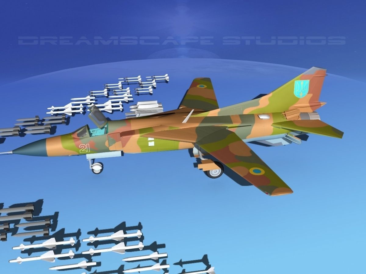 Mig-23 Fighter Ukraine 3D model_10
