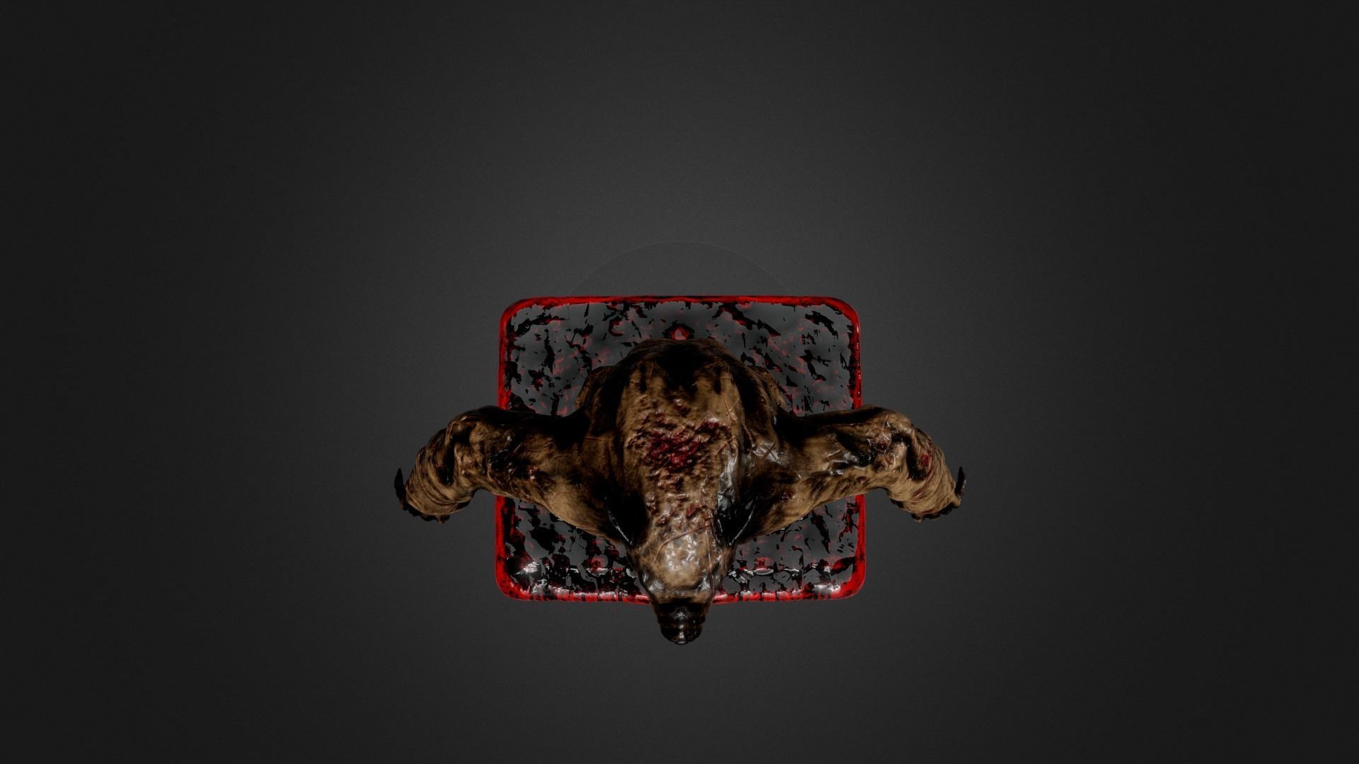 Werewolf skull Low-poly 3D model_3