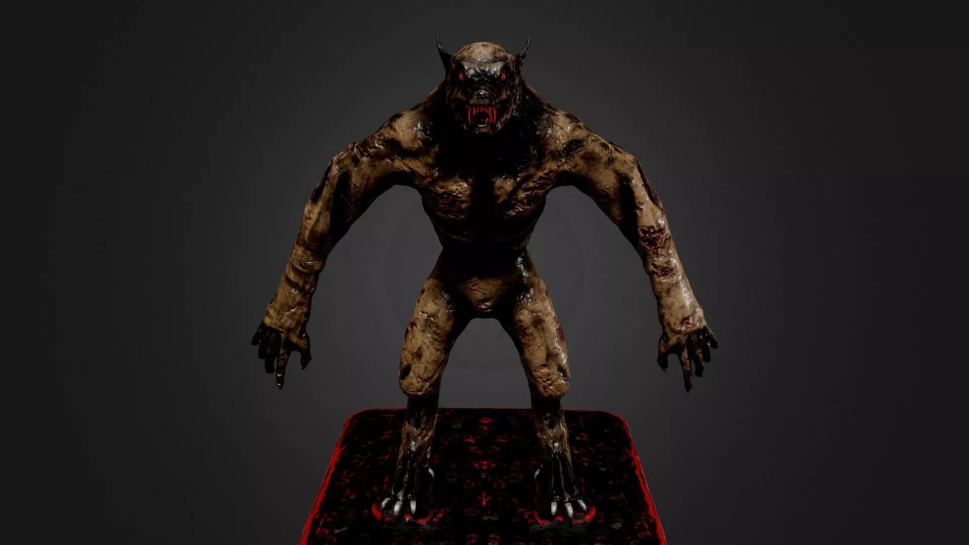 Werewolf skull Low-poly 3D model_0