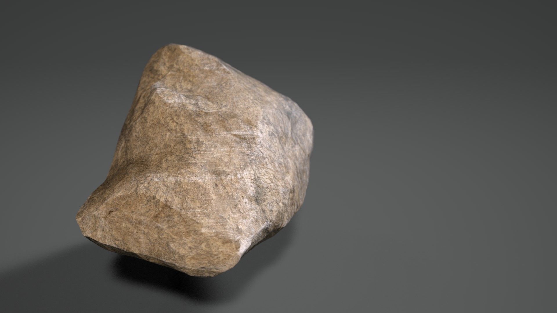 Low-poly Grey Rock - PBR 3D model_4