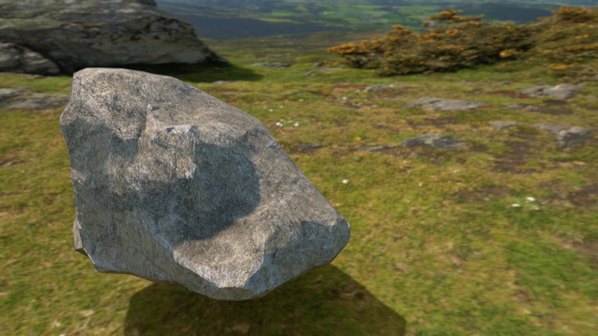 Low-poly Grey Rock - PBR 3D model_2