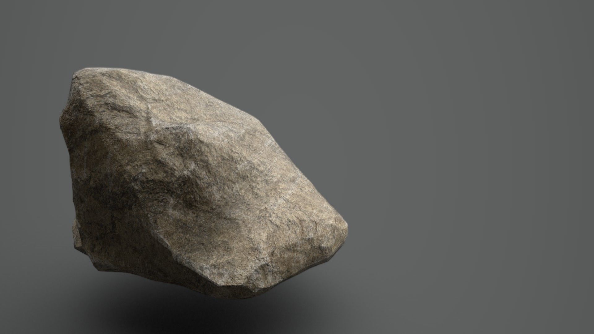 Low-poly Grey Rock - PBR 3D model_1