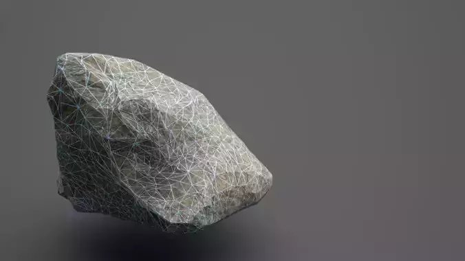 Low-poly Grey Rock - PBR 3D model