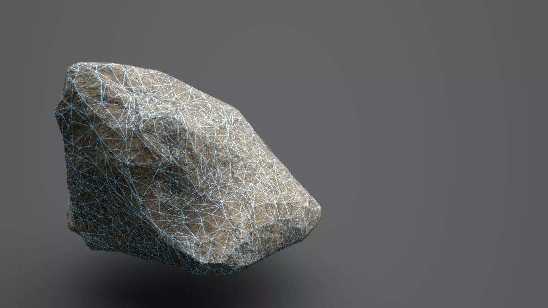 Low-poly Grey Rock - PBR 3D model_0