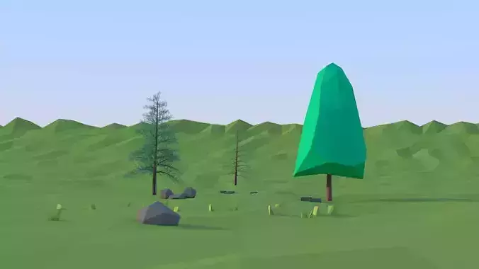 tree Red pine Low Poly