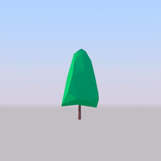 Three kinds of trees Lowpoly Scene Low-poly 3D model_8