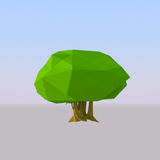 Three kinds of trees Lowpoly Scene Low-poly 3D model_4