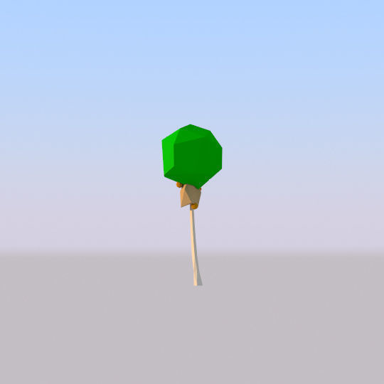 Three kinds of trees Lowpoly Scene Low-poly 3D model_6