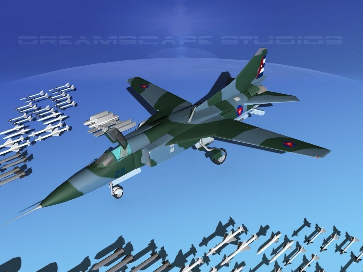 Mig-23 Fighter V26 Cuba 3D model_13