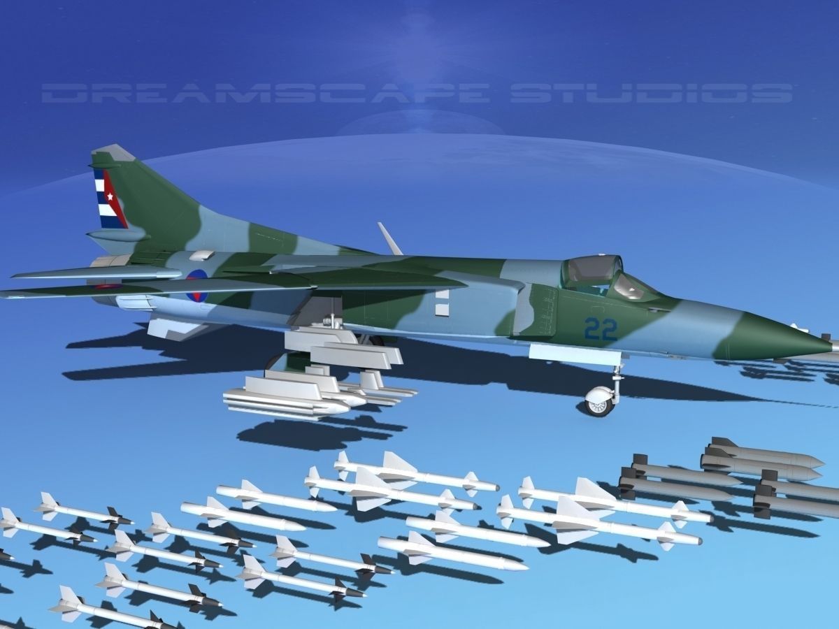 Mig-23 Fighter V26 Cuba 3D model_6