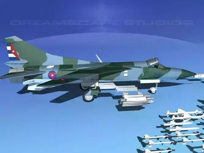 Mig-23 Fighter V26 Cuba 3D model