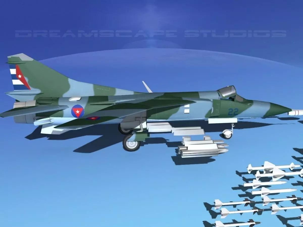 Mig-23 Fighter V26 Cuba 3D model_0
