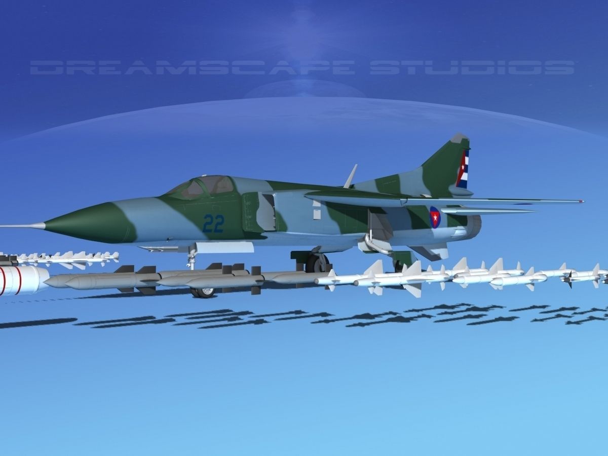 Mig-23 Fighter V26 Cuba 3D model_3