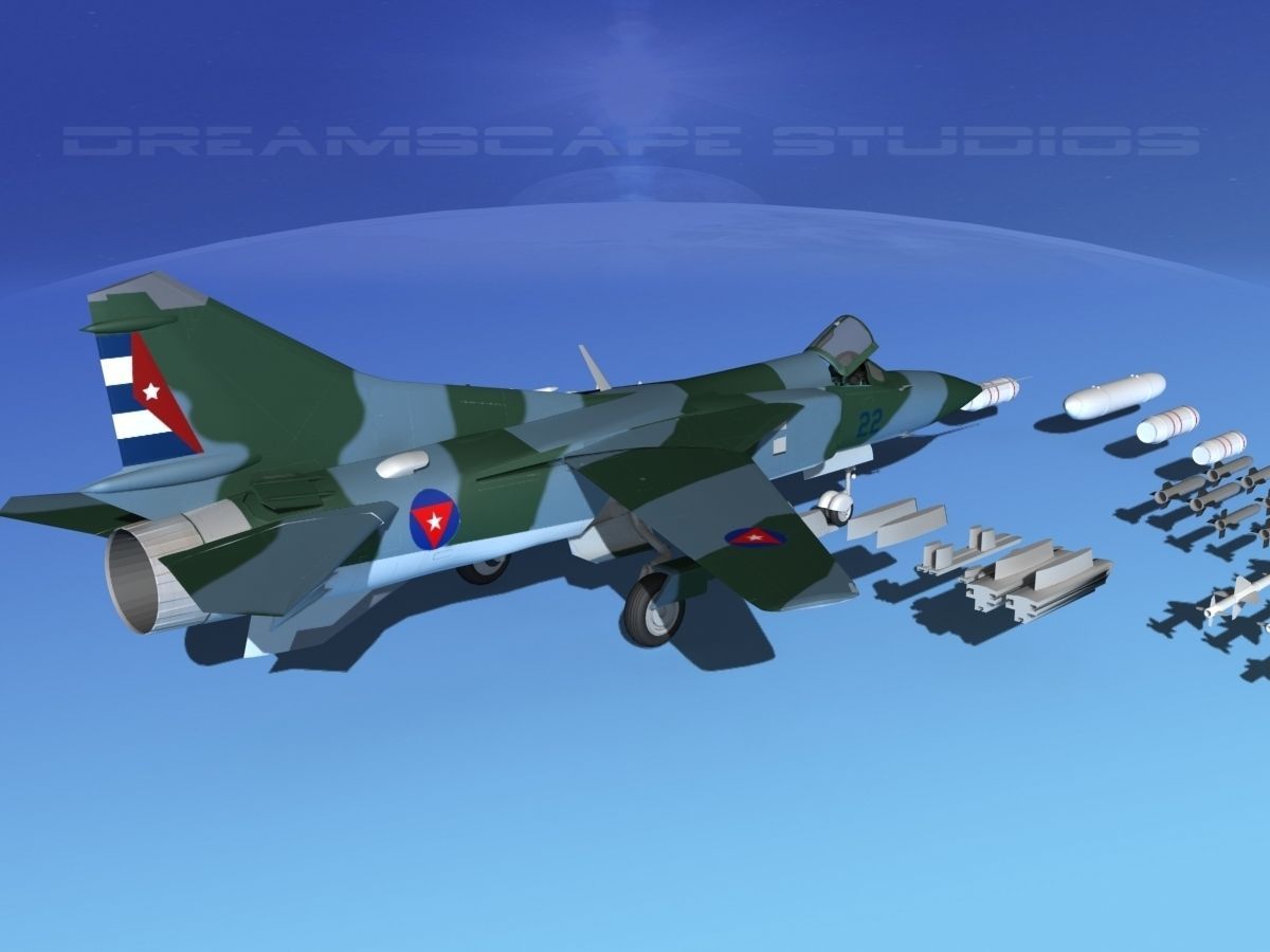Mig-23 Fighter V26 Cuba 3D model_7