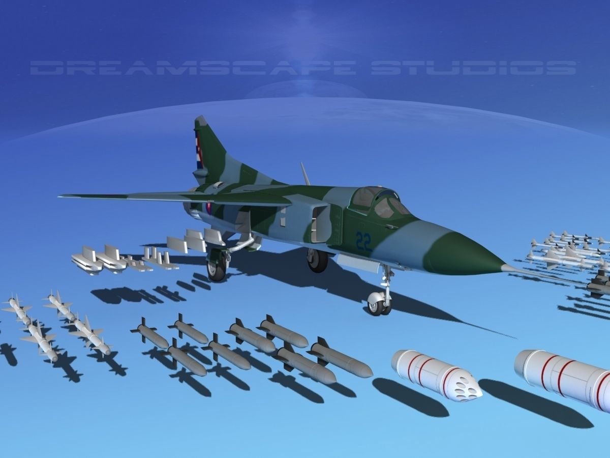 Mig-23 Fighter V26 Cuba 3D model_5