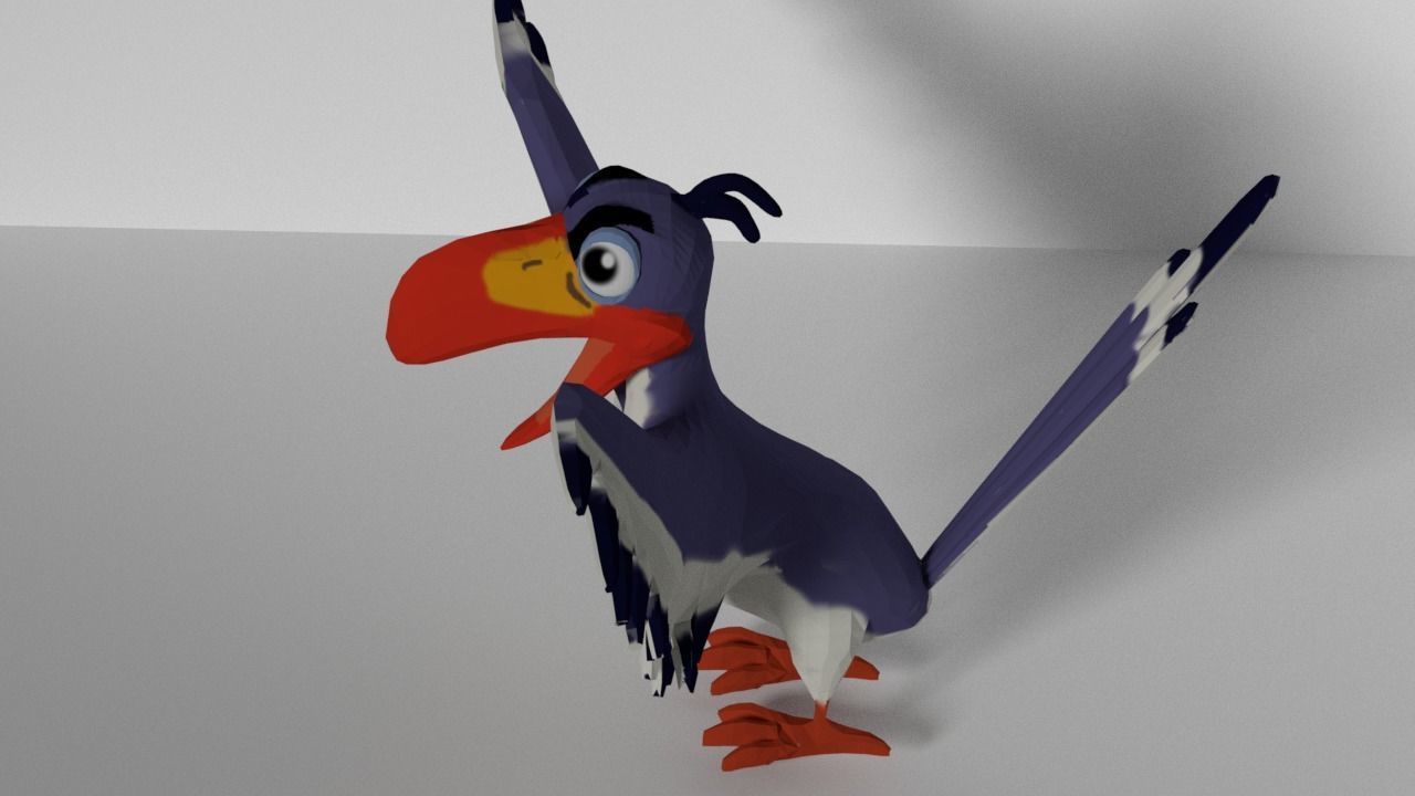 Zazu Bird  Low-poly 3D model_4