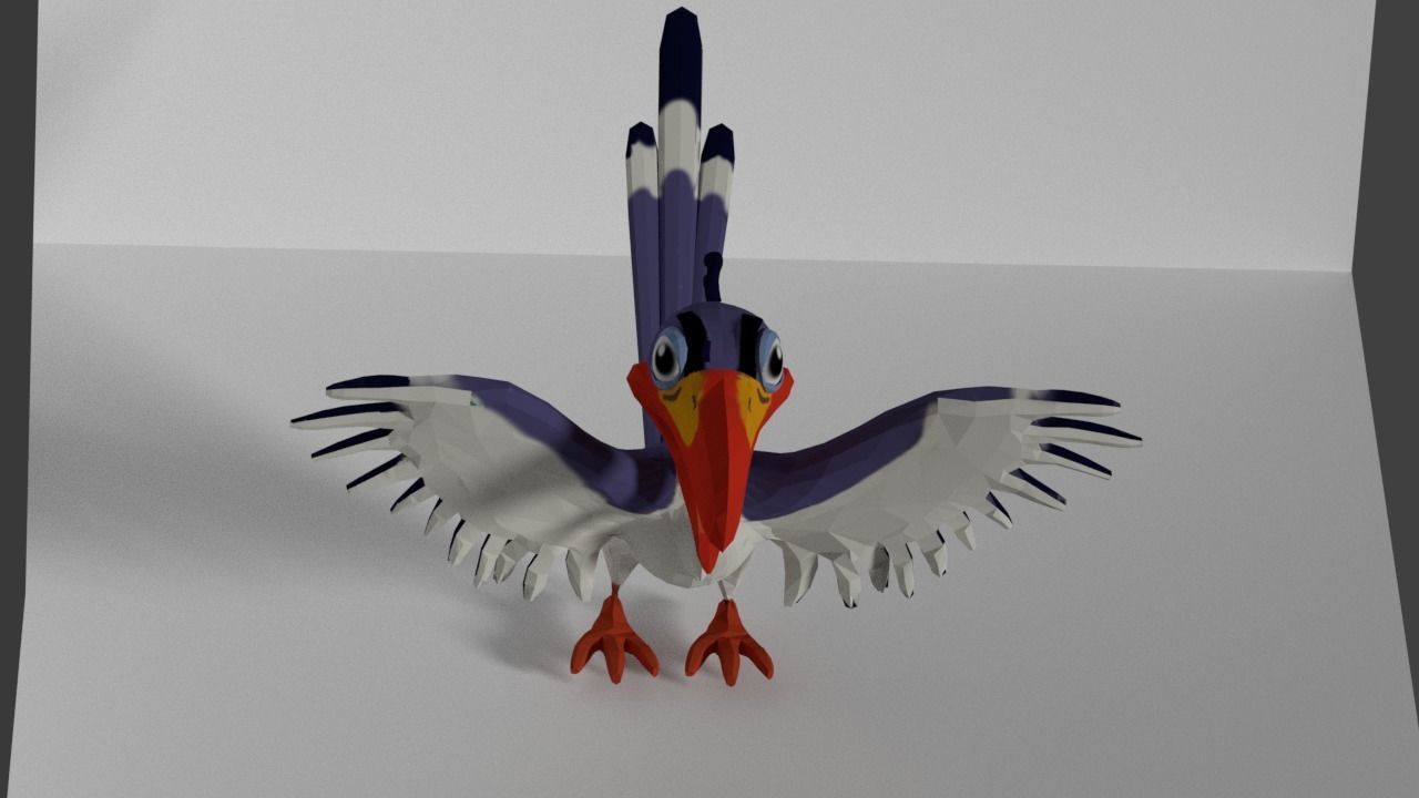 Zazu Bird  Low-poly 3D model_3